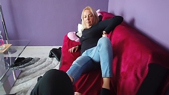 Blonde Woman Experiences Foot Worship For The First Time