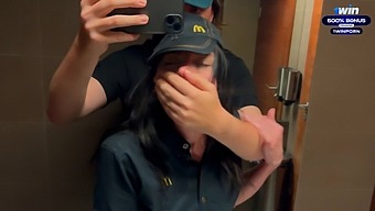 Risky Public Sex In A Mcdonald'S Restroom Leads To Passionate Encounter With An Employee